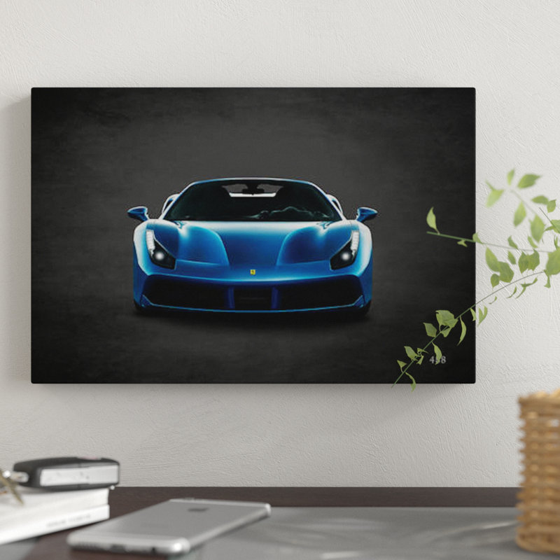 East Urban Home Ferrari 488 by Mark Rogan GalleryWrapped Canvas
